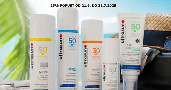 Vsi izdelki Ultrasun so vam na voljo 25% ugodneje.